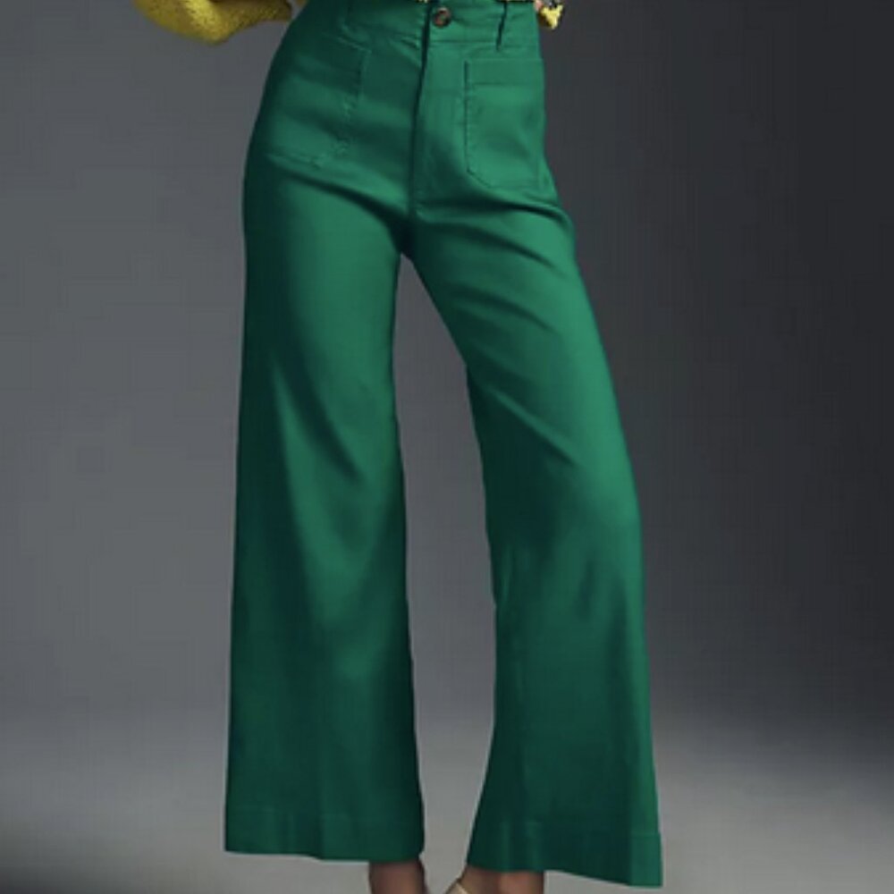 The Colette Cropped Wide-Leg Pants by Maeve: Linen Edition